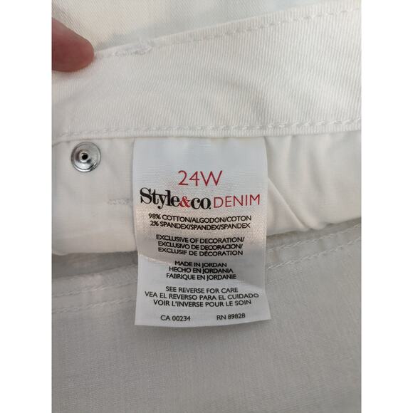 Style & Co Capri 24W White‎ Denim Tummy Control Panel Mid Rise Casual Everyday - Picture 9 of 12
